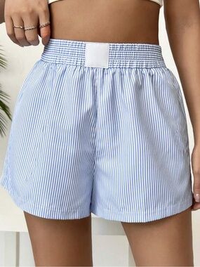 Blue & White Stripe Shorts